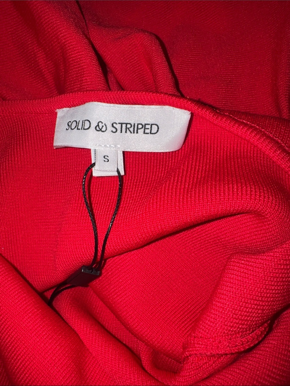 NEW SOLID & STRIPED apple red Halter Soglio knit maxi dress Sz S - Picture 10 of 11
